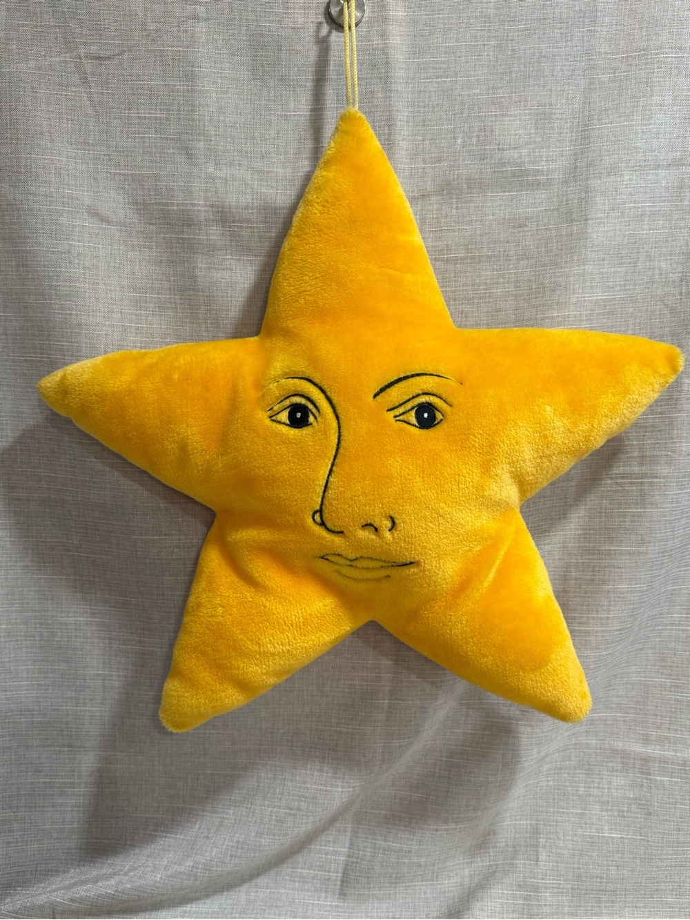 Vintage 1990s Yellow Star Pillow By Salamander Graphix